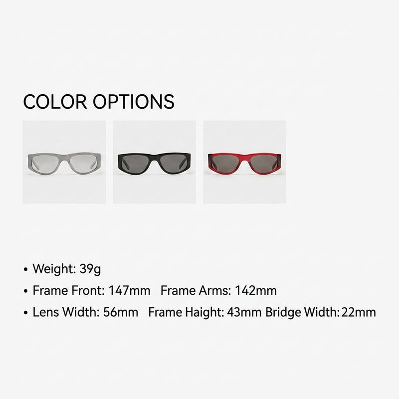 Sunglasses, Futuristic Matte Metallic Cat Eye Acetate Eyewear