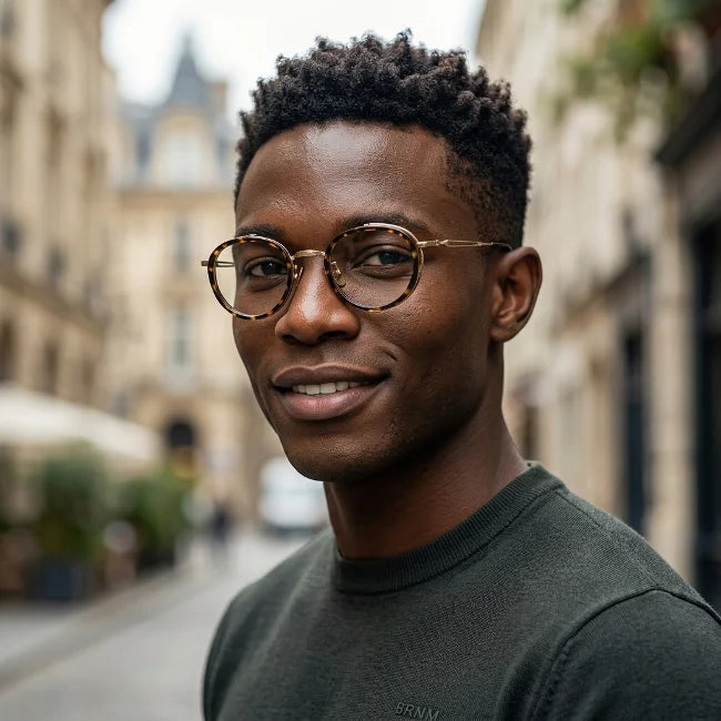Prescription Glasses | Vintage Round Titanium Frame, Lightweight & Comfortable