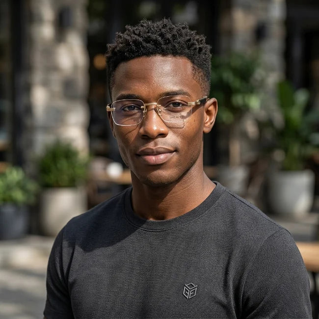 Prescription Glasses | Rimless Buffalo Horn Business Frame