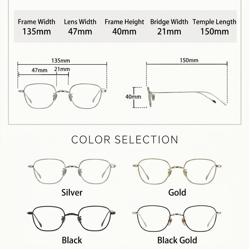 Prescription Glasses | Minimalist Lightweight Square Retro Frame