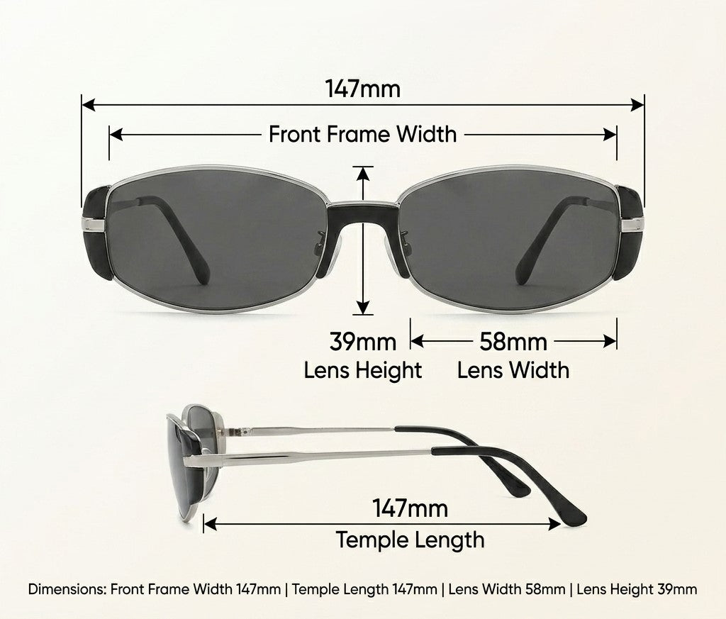 Prescription Sunglasses | Slim Retro Metal Rectangle