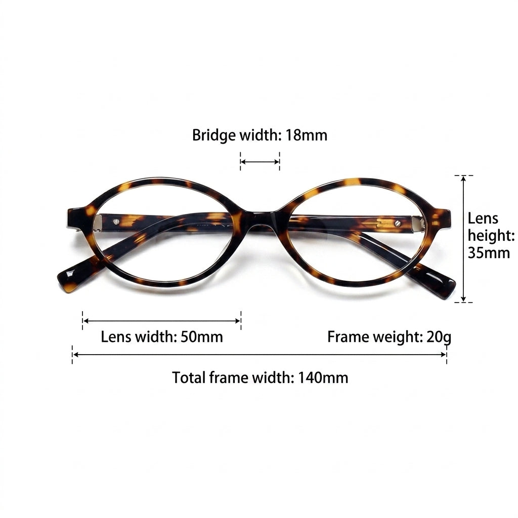 Prescription Reading Glasses, Elegant Mini Oval Acetate Eyewear
