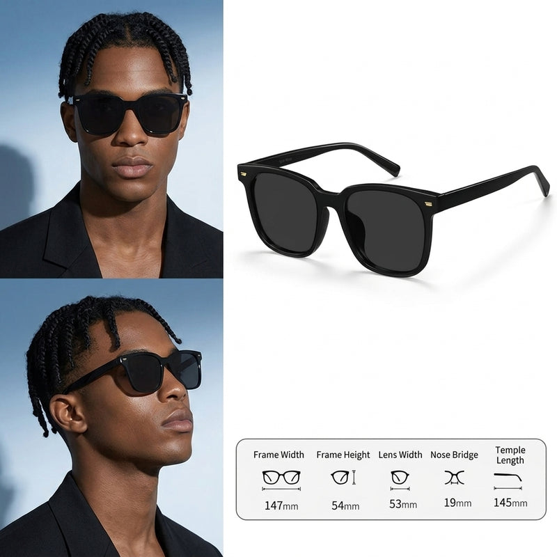 Prescription Sunglasses, Minimalist Square Light TR90 Shades