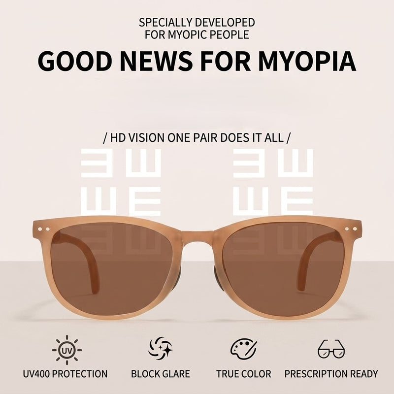 Prescription Sunglasses, Foldable Light Square TR90 Shades