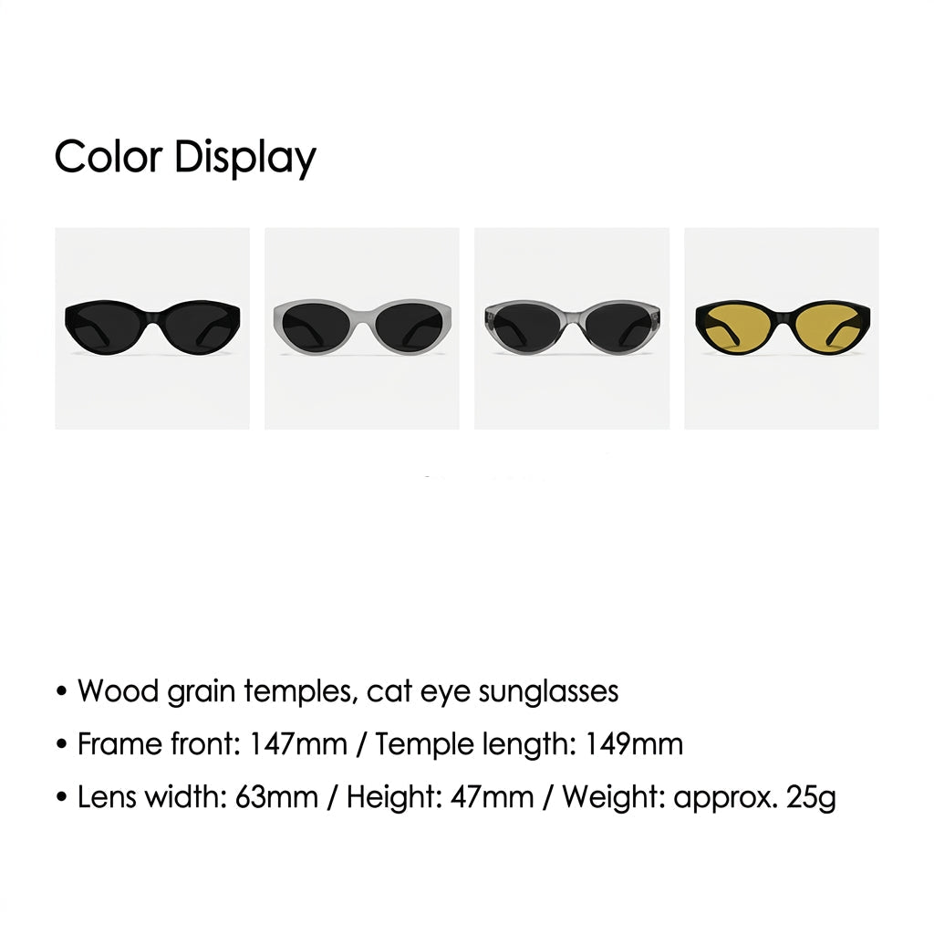 Prescription Sunglasses, Vintage Cat Eye Wood Grain Frames
