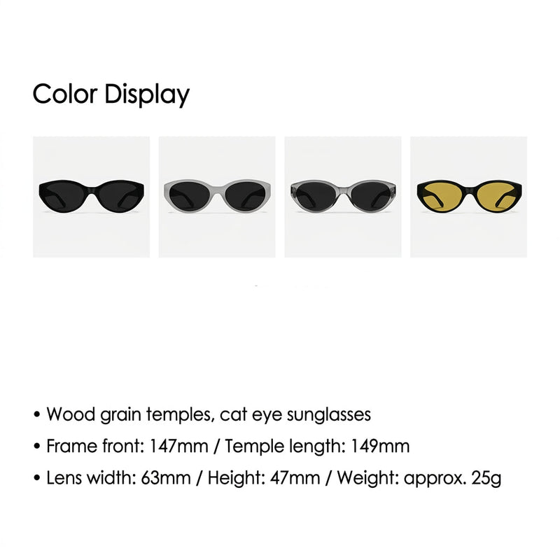 Prescription Sunglasses, Vintage Cat Eye Wood Grain Frames