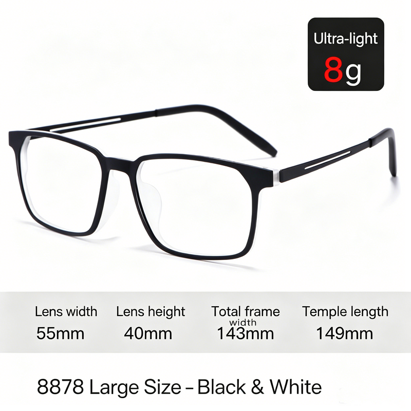 Men Rx Glasses Ultra Light Pure Titanium Frame, Photochromic Anti Blue Light UV Shield