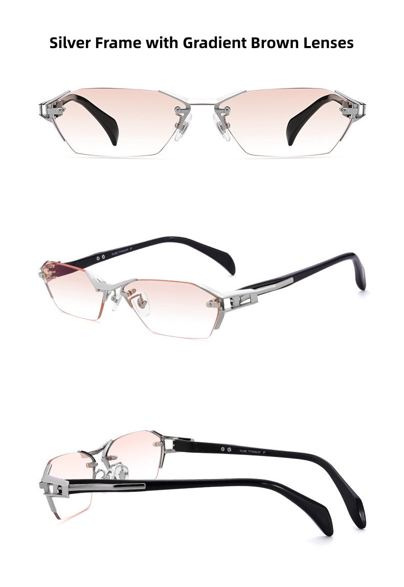 Prescription Glasses | Rimless Titanium Business Glasses
