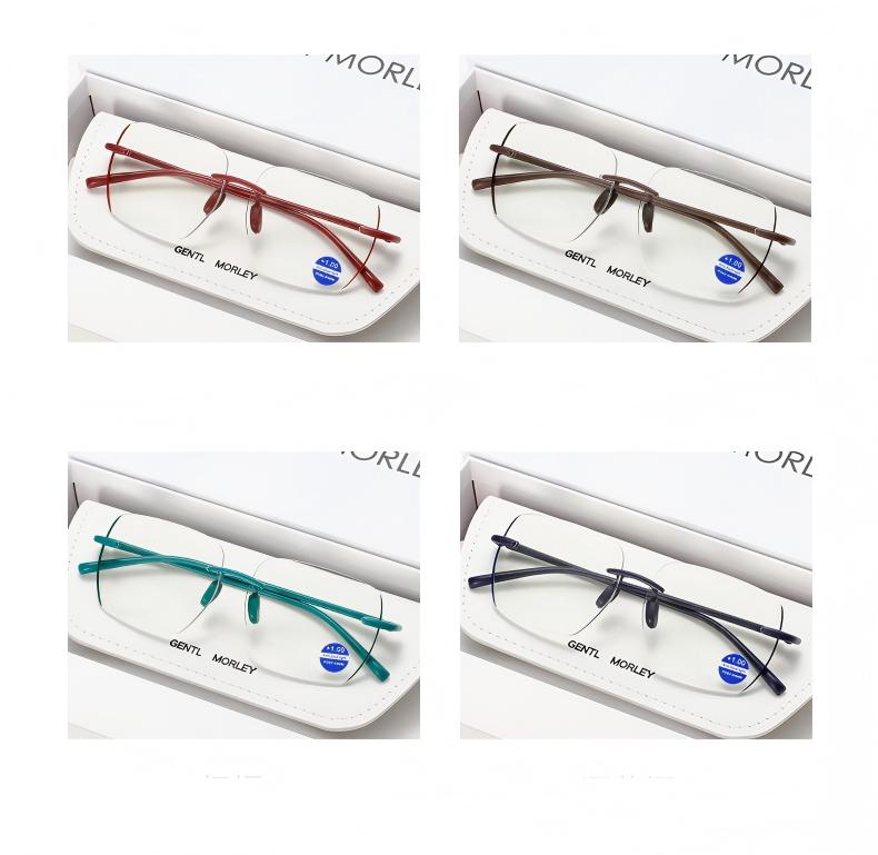 Prescription Reading Glasses, Ultra-Light Rimless Anti-Fatigue Frame