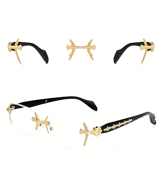 Women Crystal Rimless Glasses | Diamond Luxury Eyewear