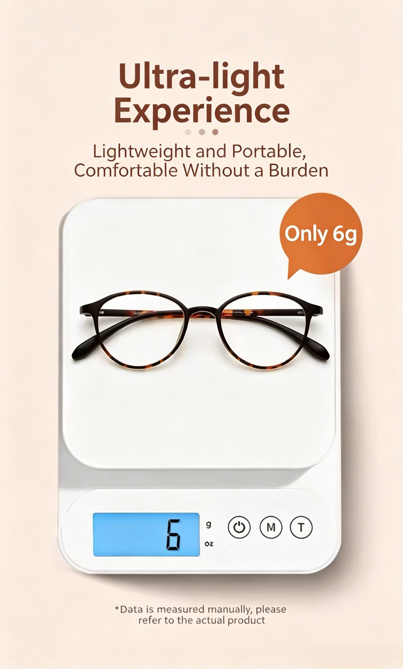 Prescription Reading Glasses, Ultra Light Round Optical Frame