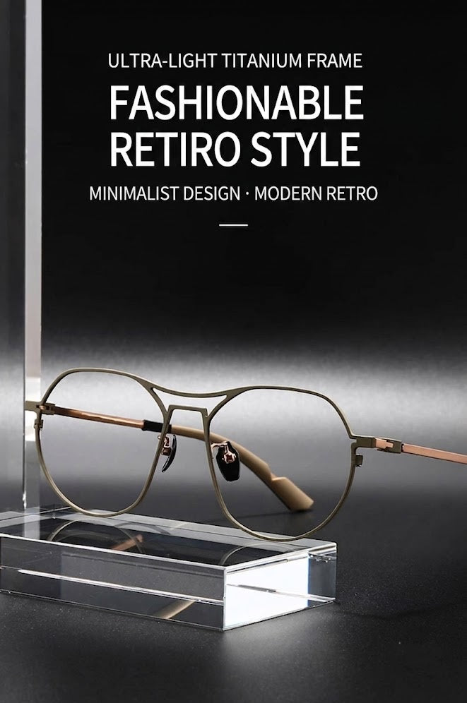 Prescription Glasses | Lightweight Titanium Vintage Double-Bridge Frame