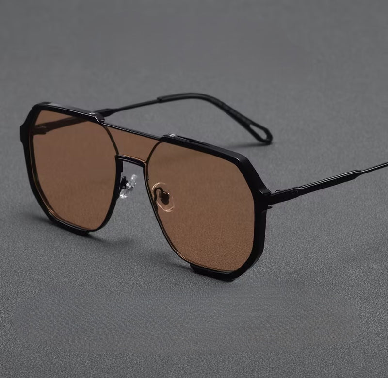 Prescription Sunglasses, Double Bridge Octagonal Large Frame