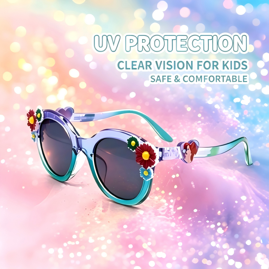 Kids Sunglasses, UV400 Princess Fashion Protective Frame
