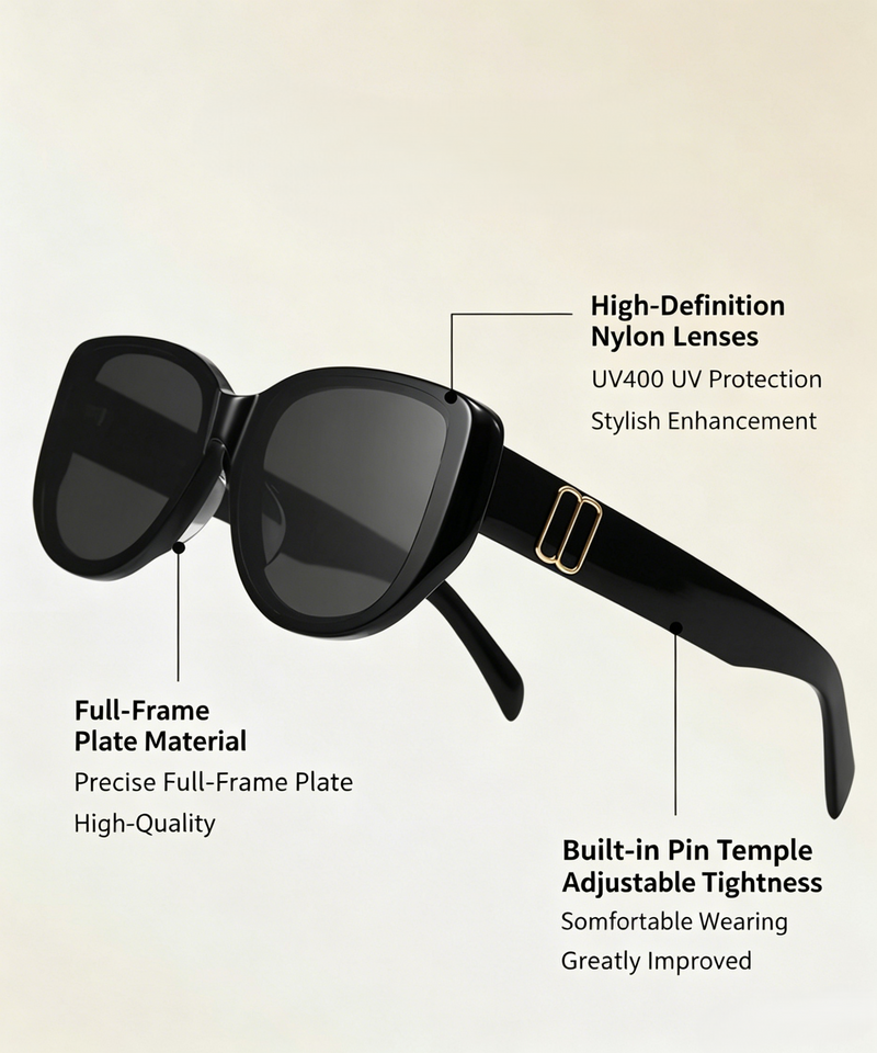 Sunglasses, Luxury Double Gold Decor Oval Square Shades