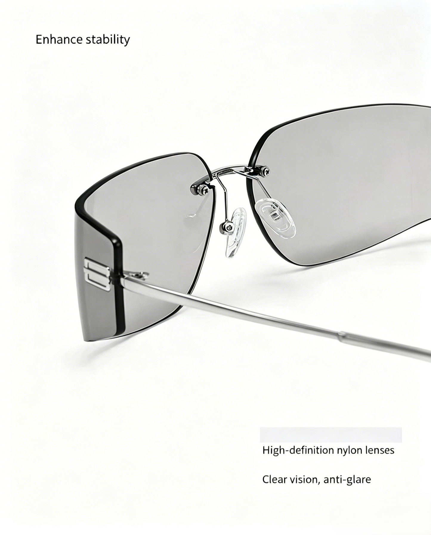 Sunglasses, Rimless Wrap-Around Nylon