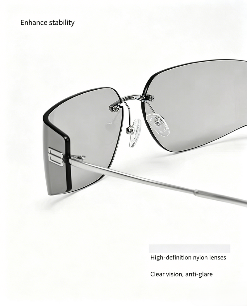 Sunglasses, Rimless Wrap-Around Nylon