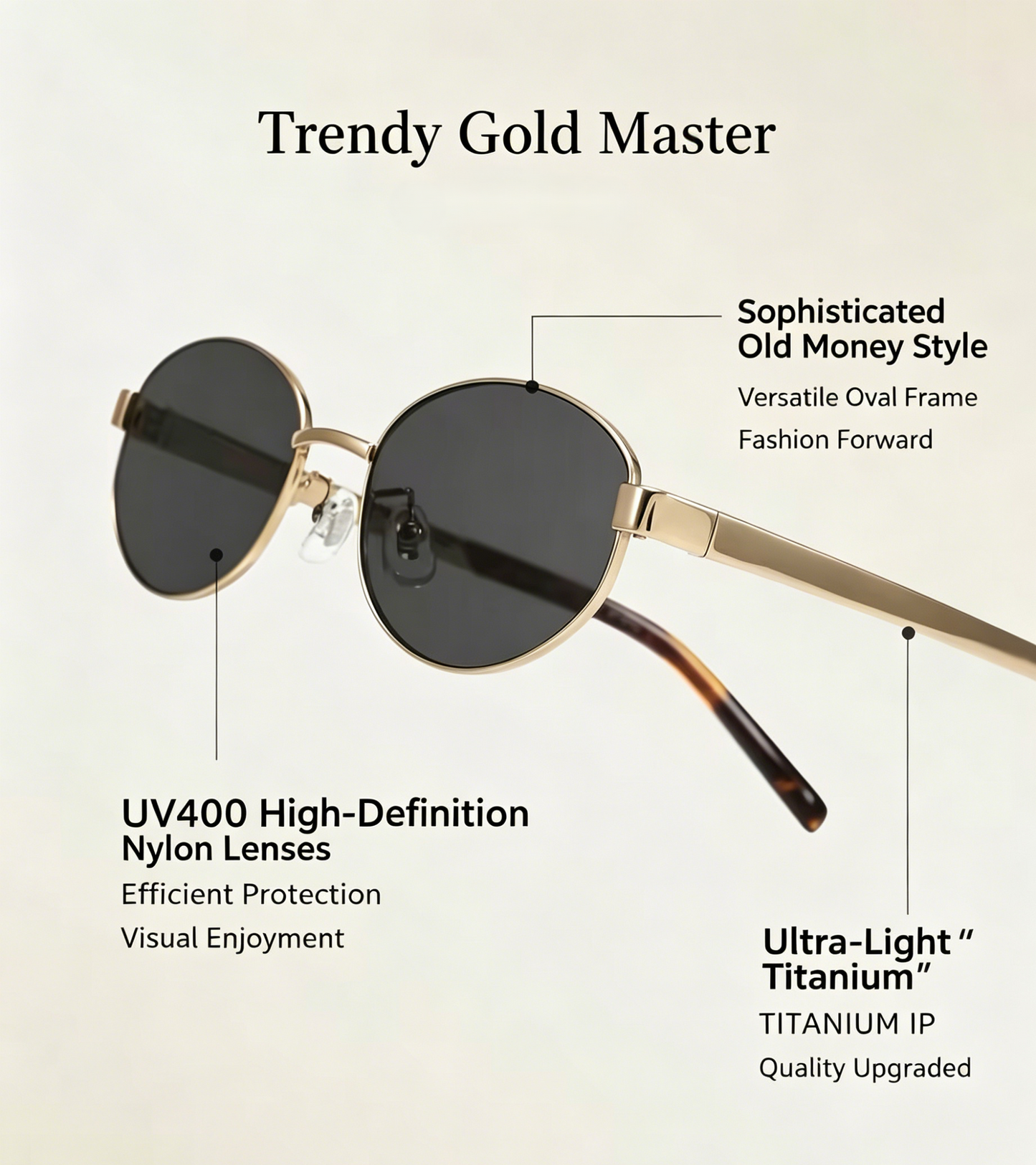 Prescription Sunglasses | Ultra Light Titanium Small Oval