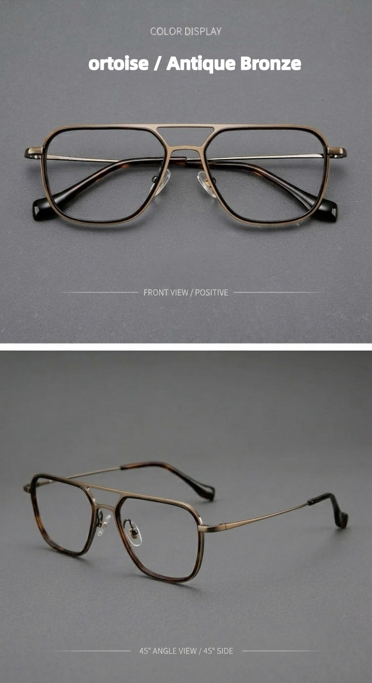 Prescription Men’s Eyeglasses | Titanium Double Bridge Optical Frame