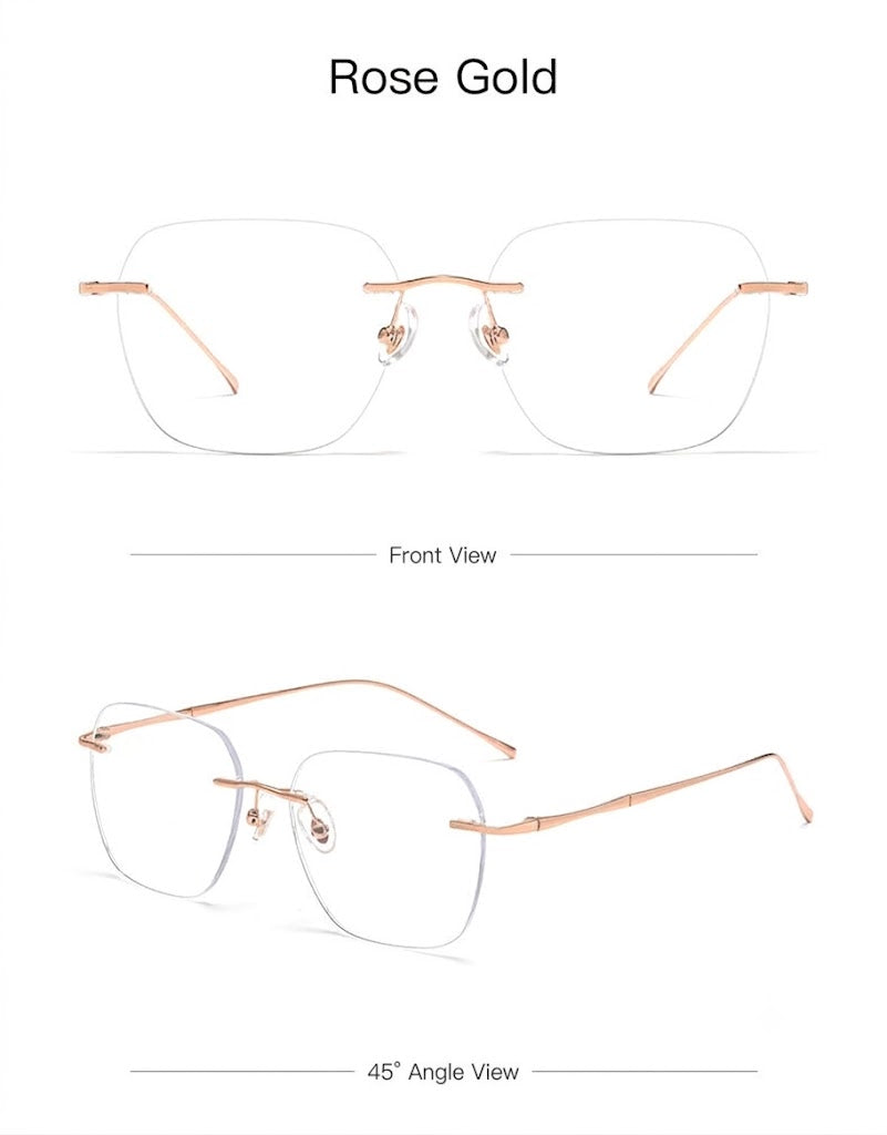 Prescription Eyeglasses | 6g Ultra-Light Rimless Glasses with Pure Titanium Frame