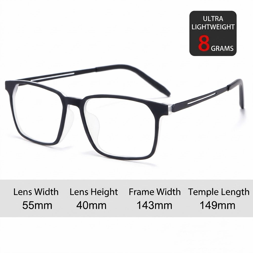Prescription Eyeglasses | Ultra-Light Pure Titanium Large Frame