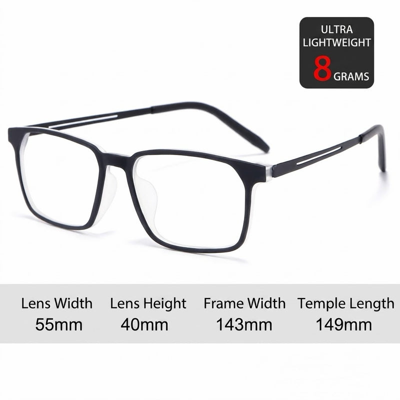 Prescription Eyeglasses | Ultra-Light Pure Titanium Large Frame