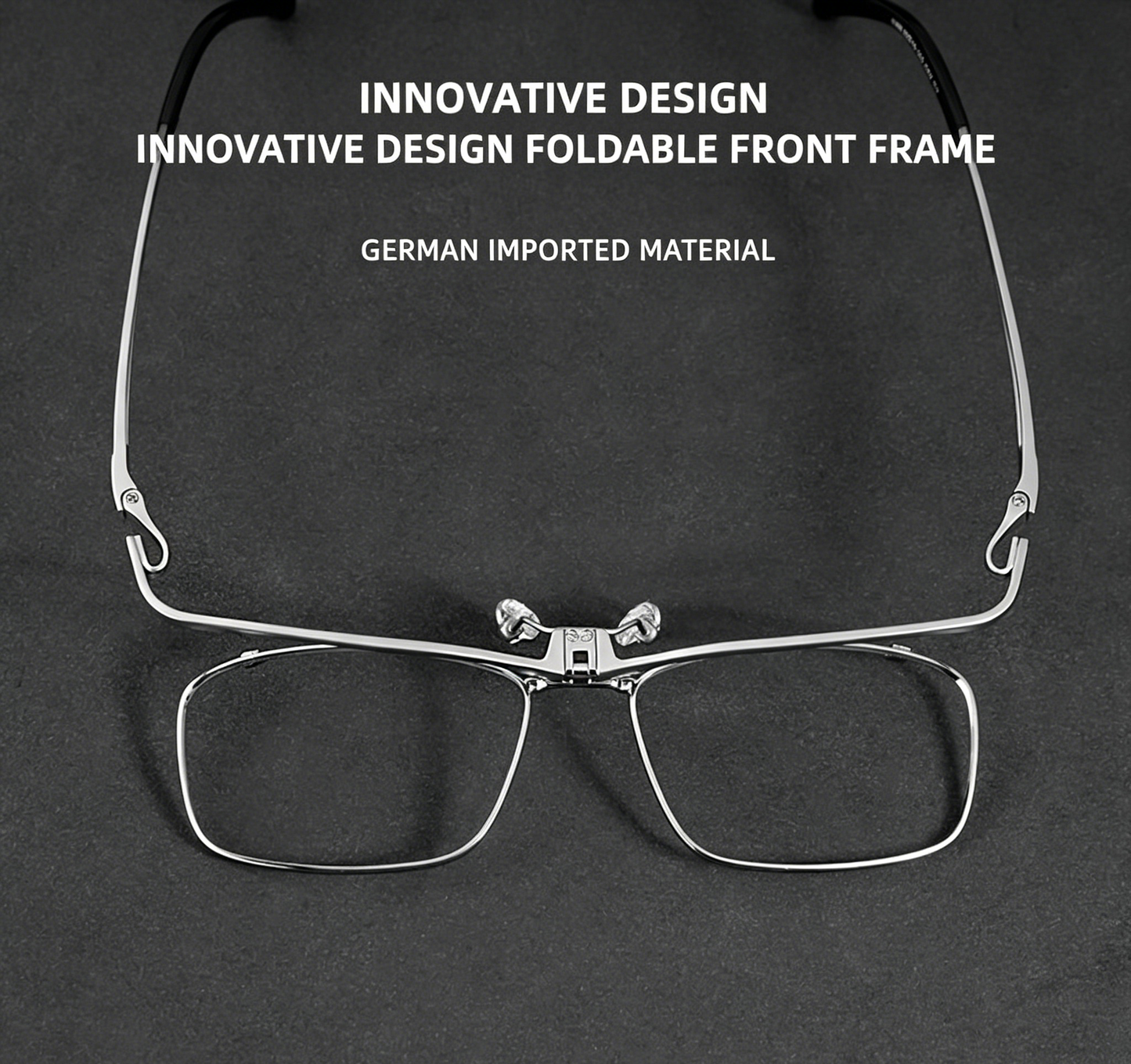 Men Foldable Pure Titanium Rx Glasses, Office Anti Blue Light Resin Lenses, 4 Color Options