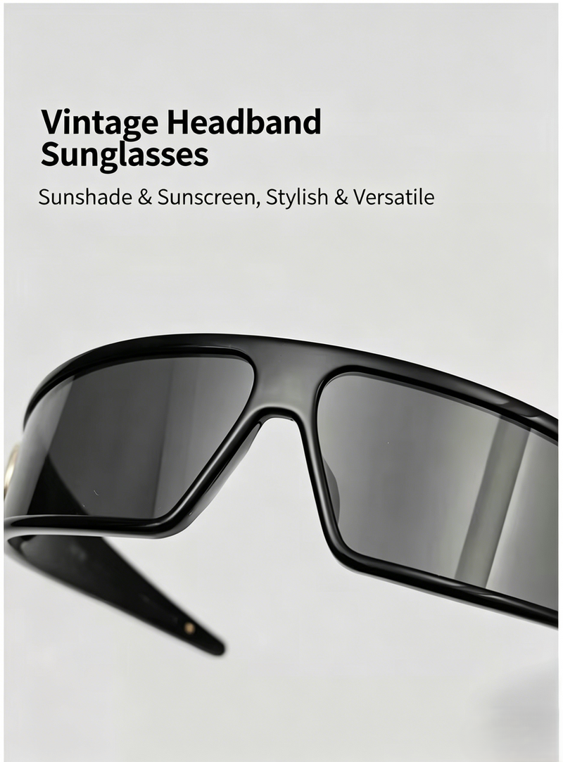 Sunglasses, 2-in-1 Vintage Headband Wrap-Around