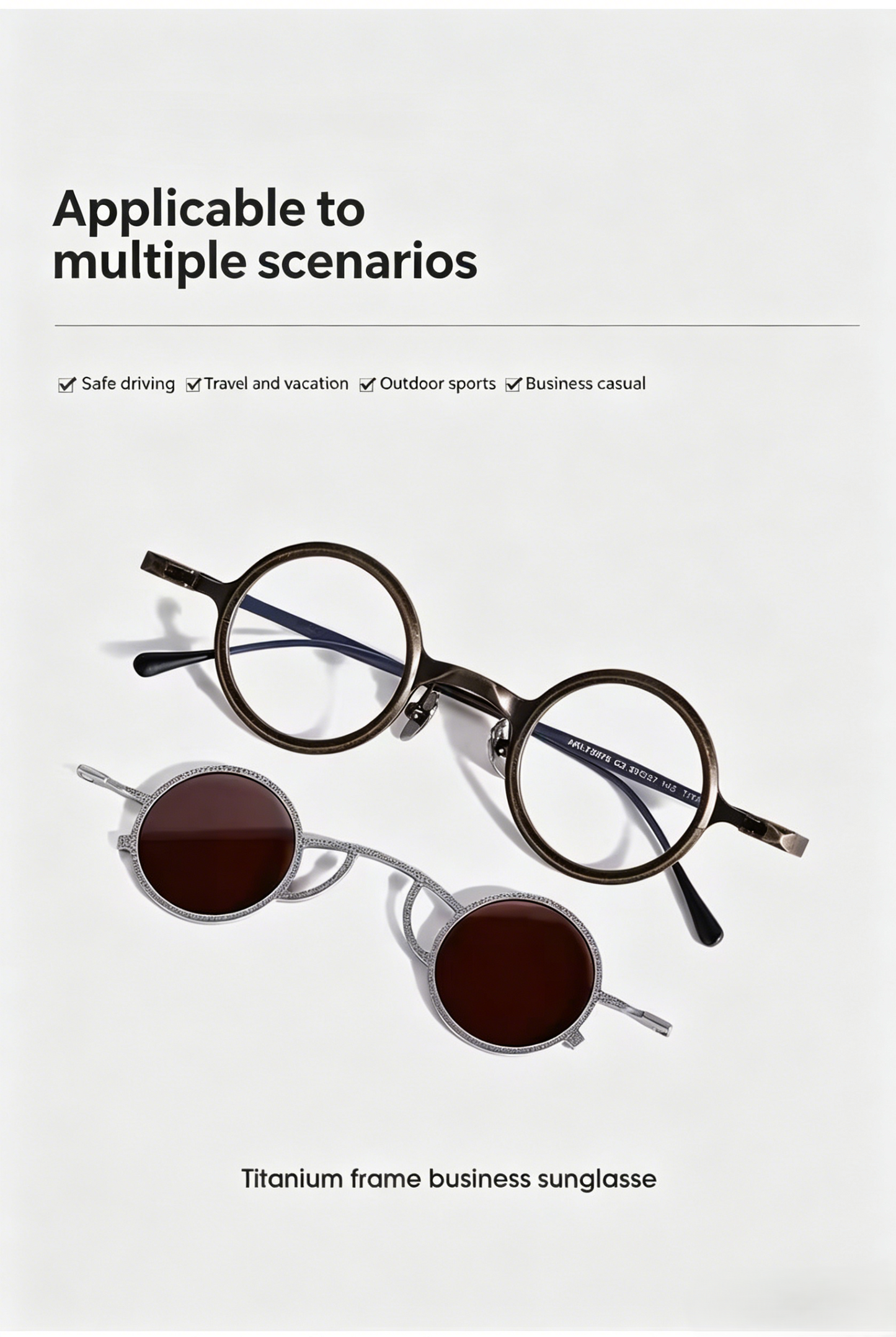 Prescription Sunglasses | Vintage Double-Layer Round Magnetic Clip-On