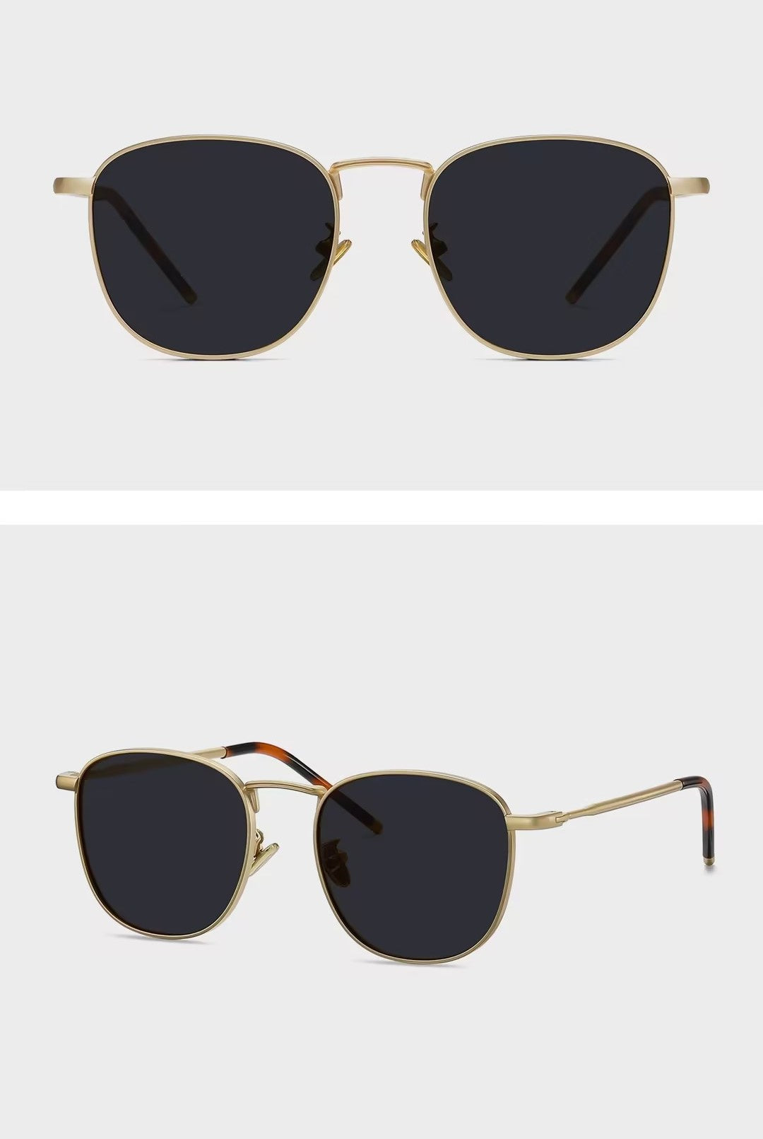Prescription Sunglasses｜Custom Retro Square Round Metallic Alloy