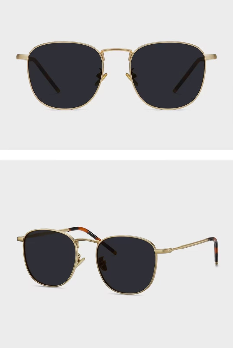Prescription Sunglasses｜Custom Retro Square Round Metallic Alloy