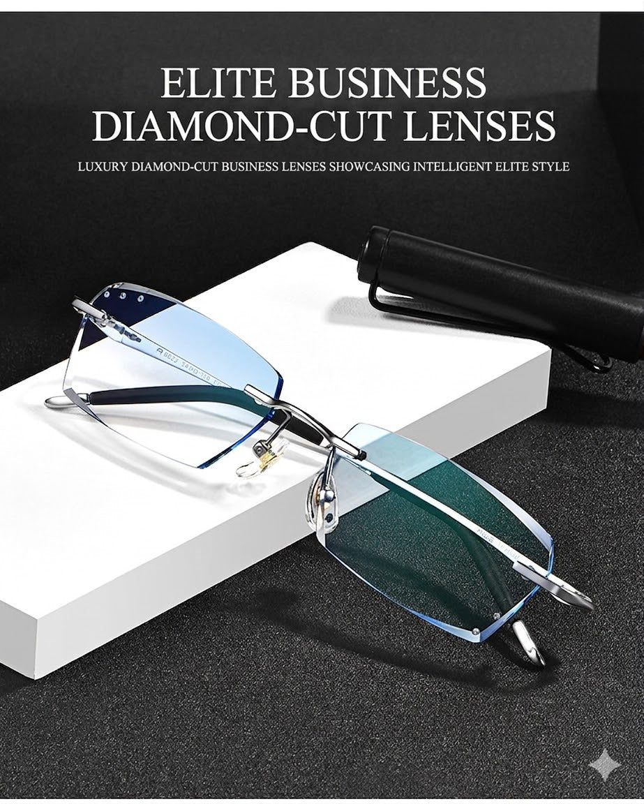 Lightweight Titanium Rimless Business Eyeglasses for Men, Versatile Frame for Work & Daily Commute