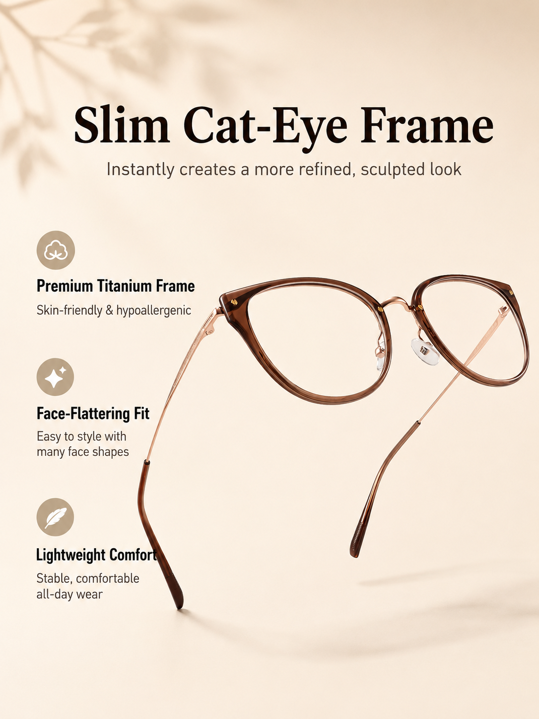 Women Cat Eye Metal Glasses | Elegant Eyewear