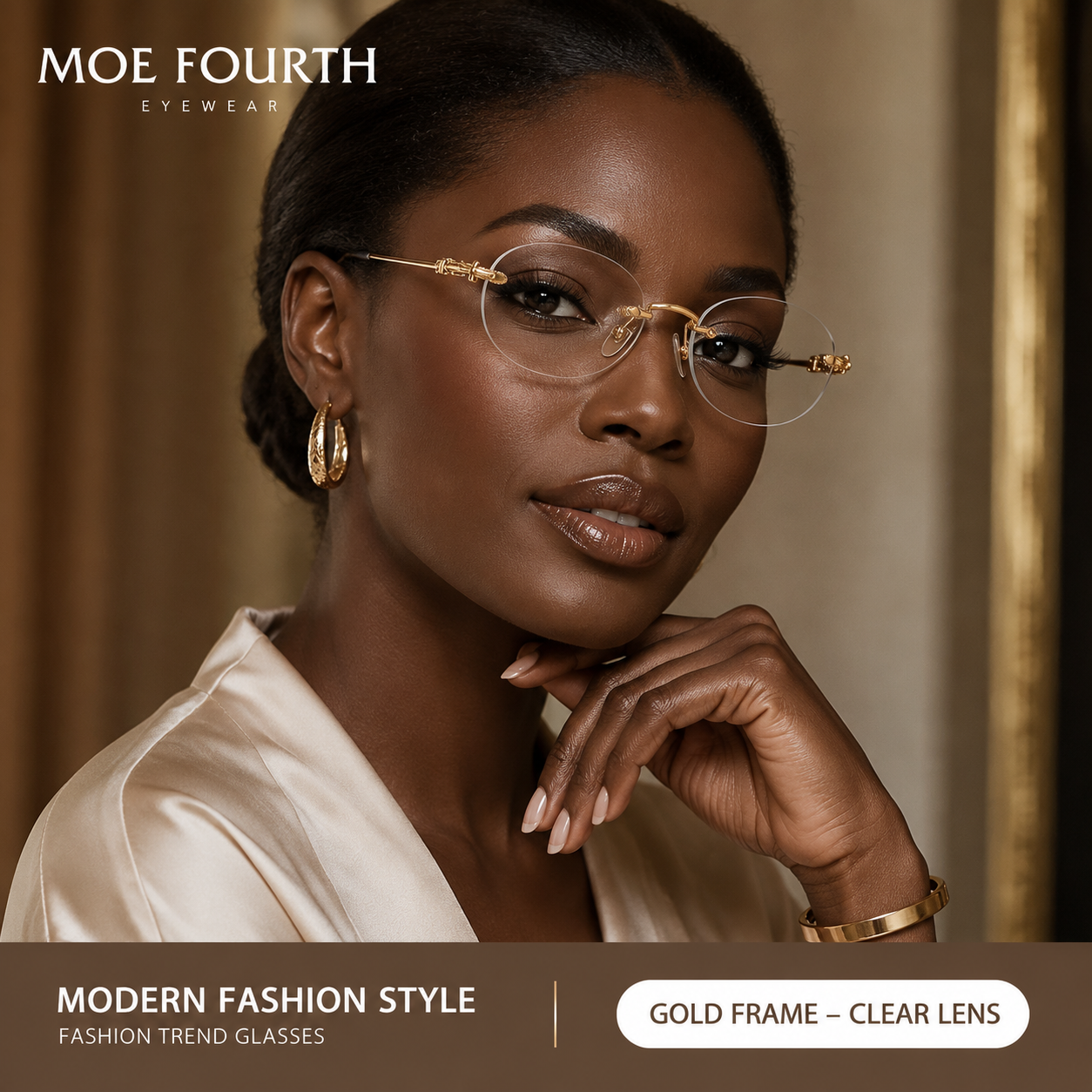 Prescription Women’s Eyeglasses | Ultralight Rimless Pure Titanium Frame with Gradient Lenses