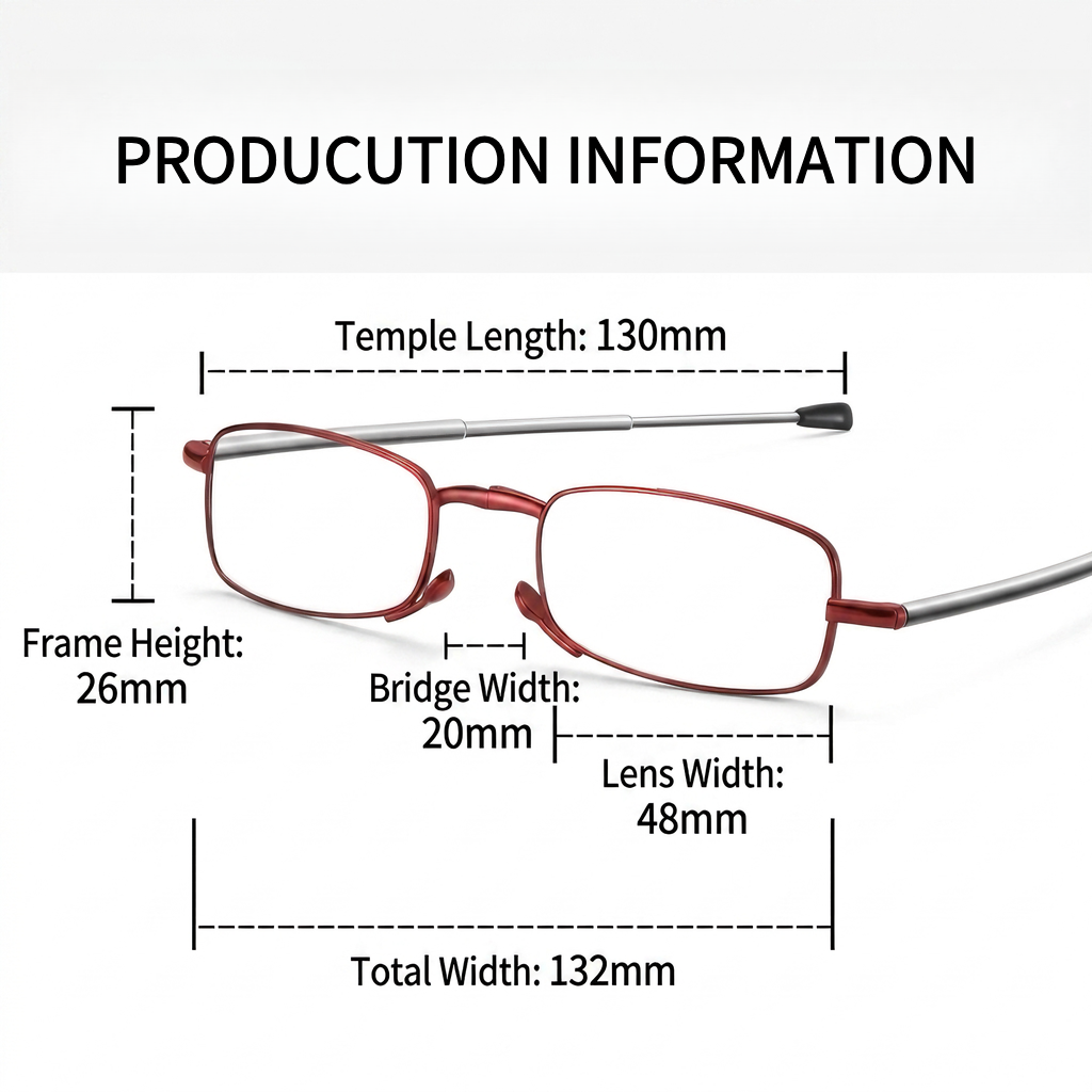 Foldable Anti Blue Light Prescription Reading Glasses with Magnetic Case