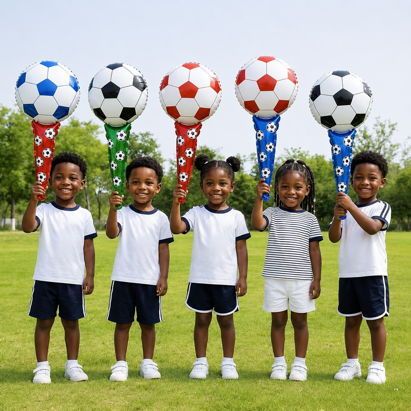 10 Pack World Cup Football Foil Cheer Sticks For Fans & Kids