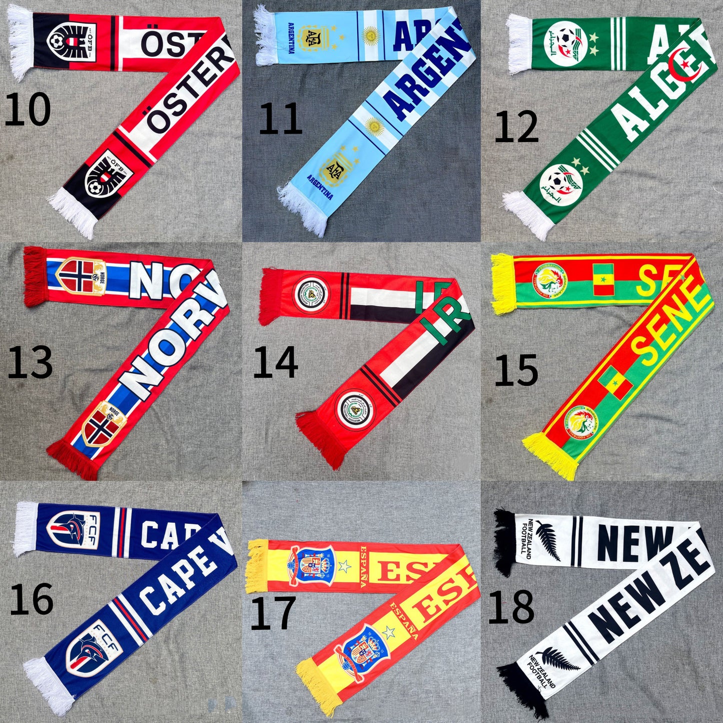 World Cup National Team Scarf, 48 Countries Available