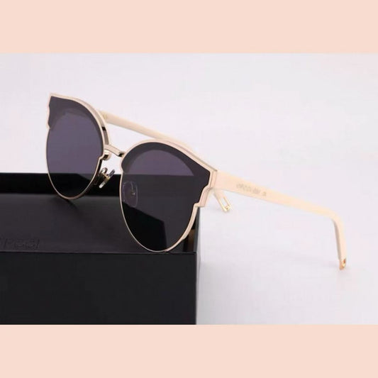 Women’s Sunglasses｜Cat Eye Half Rim Gold Metal Shades