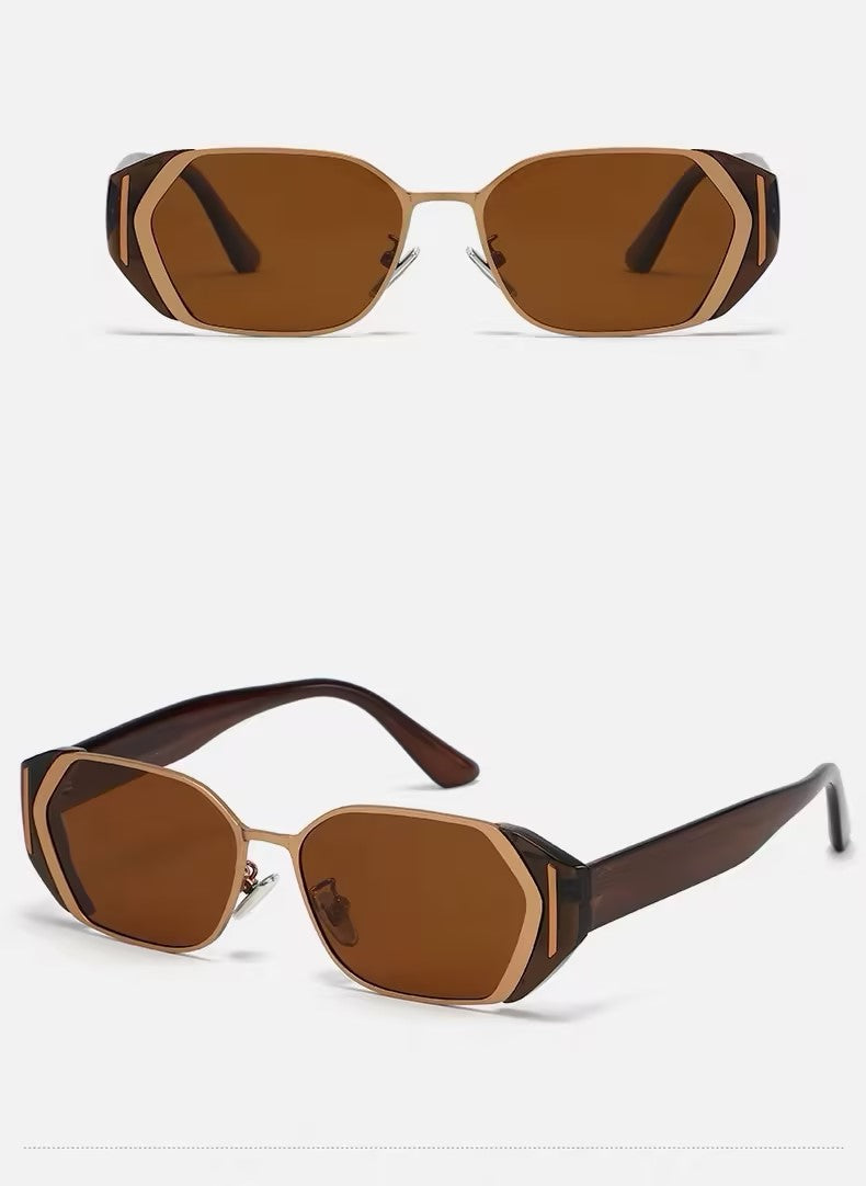 Prescription Sunglasses, Retro Hexagon Two-Tone Frames