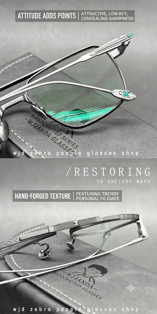 Prescription Glasses | Large Titanium Square Frame for Wide Faces