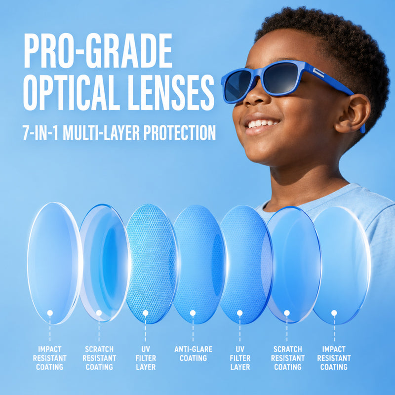 Kids Sunglasses, UV400 Protective Outdoor Sunshade Frame