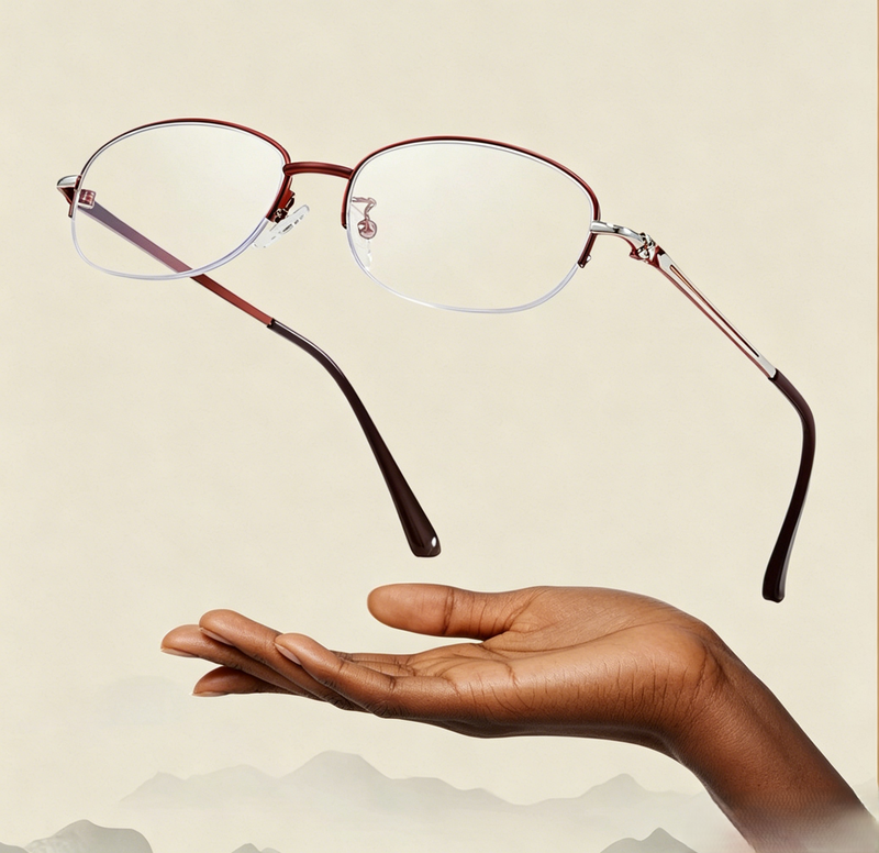Elegant Half Rim Prescription Reading Glasses
