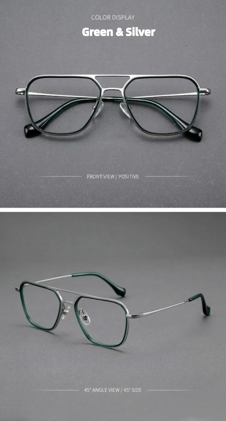 Prescription Men’s Eyeglasses | Titanium Double Bridge Optical Frame