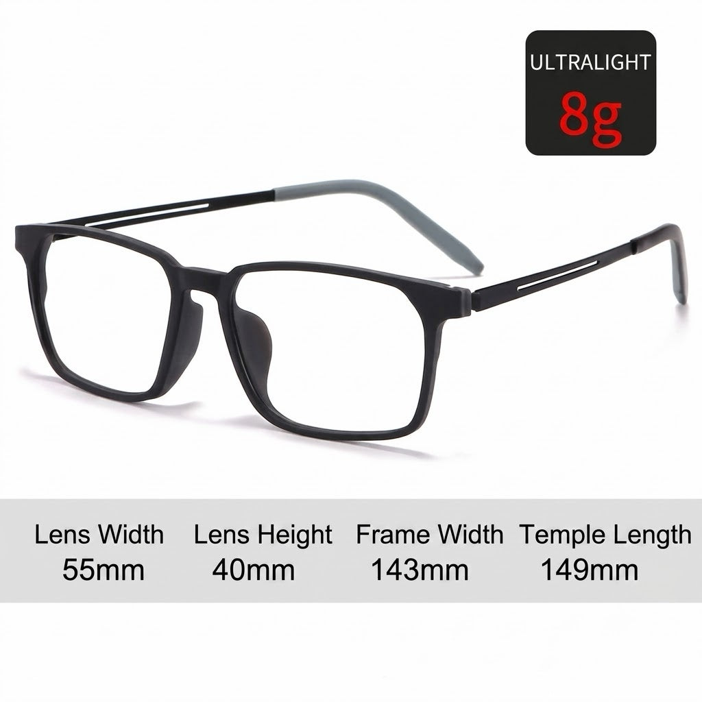 Prescription Eyeglasses | Ultra-Light Pure Titanium Large Frame