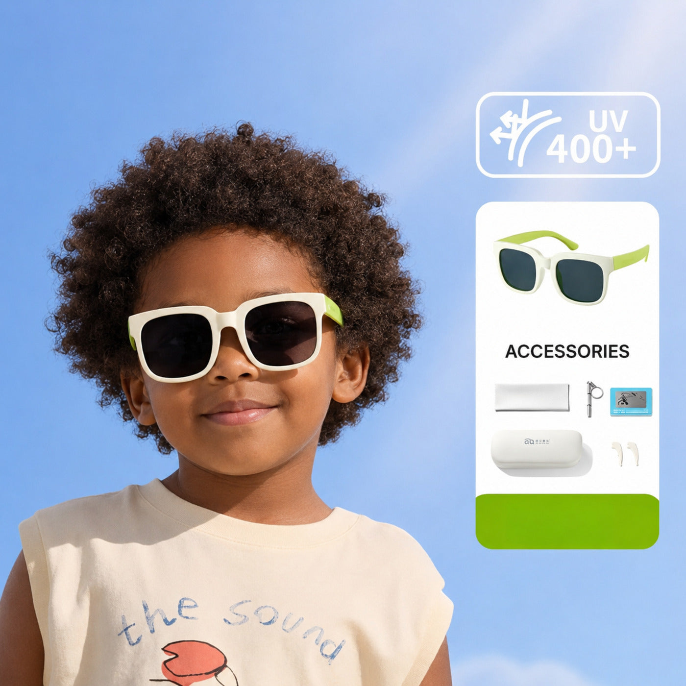 Kids Sunglasses, UV400 Protective Outdoor Sunshade Frame