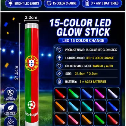 15 Colors LED World Cup Cheer Stick | 8 National Teams Available