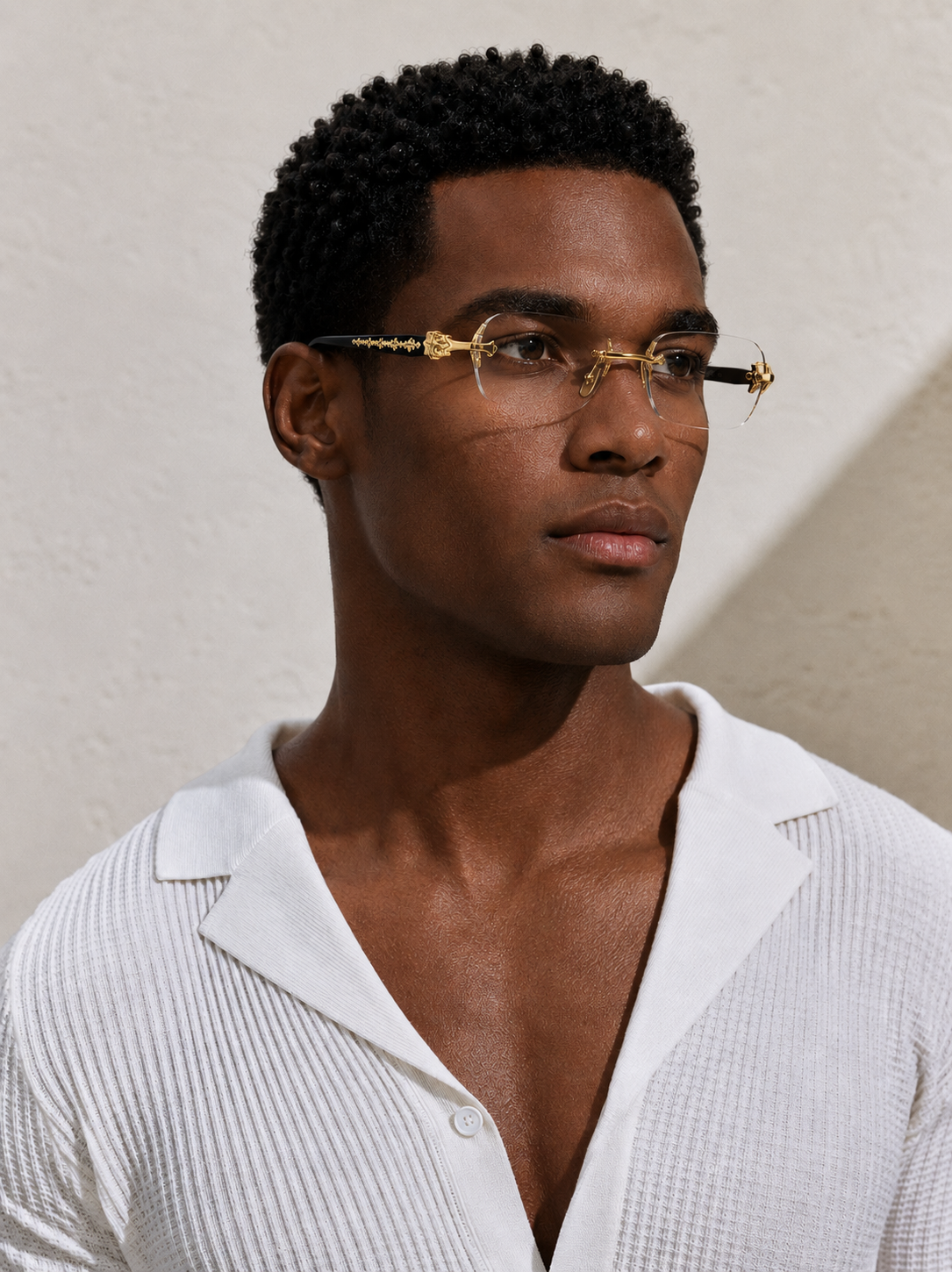 Prescription Glasses | Crystal Diamond Rimless Frame