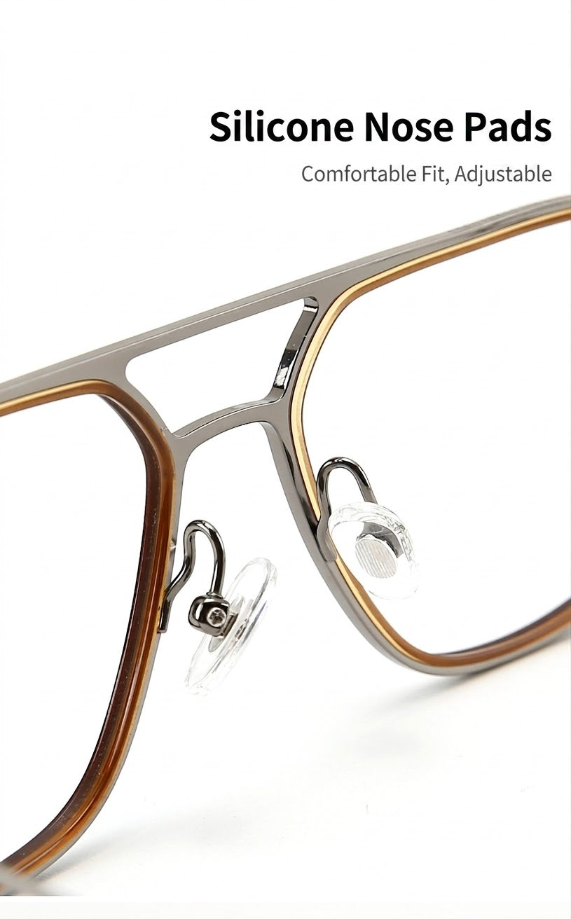 Prescription Men’s Eyeglasses | Titanium Double Bridge Optical Frame