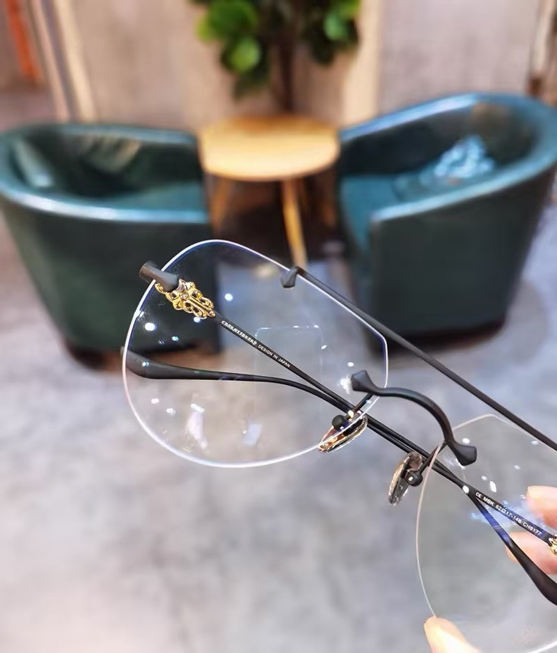 Prescription Glasses, Rimless Double Bridge