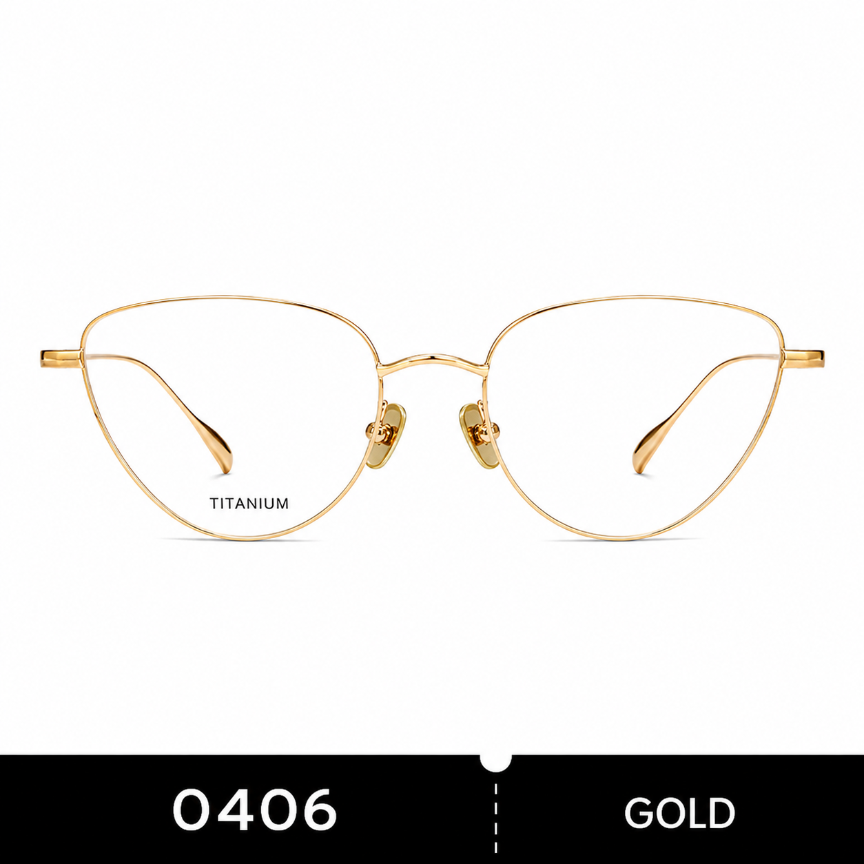Prescription Women’s Eyeglasses | Gold Wire Cat Eye Ultralight Titanium Frame with Gradient Lenses